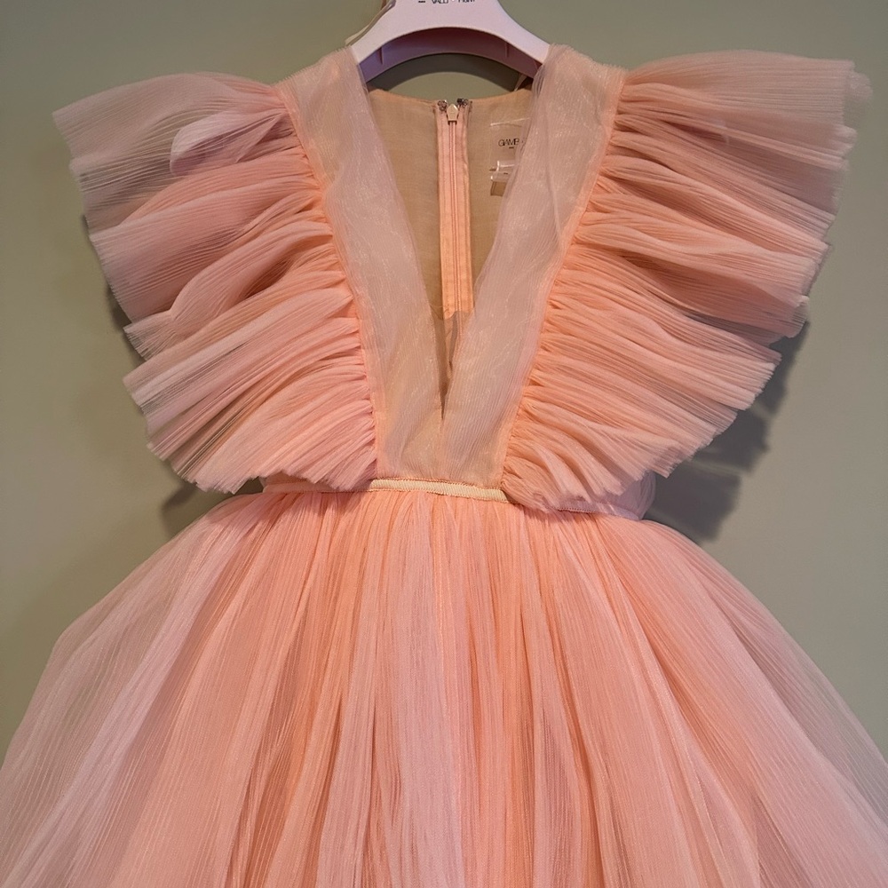 GIAMBATTISTA VALLI X H&M PEACH TULLE GOWN SIZE 34 - Picture 4 of 9